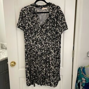 Black and white floral Tory Burch dress.
